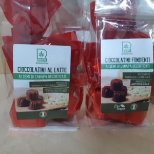 cioccolatini al latte e semi di canapa